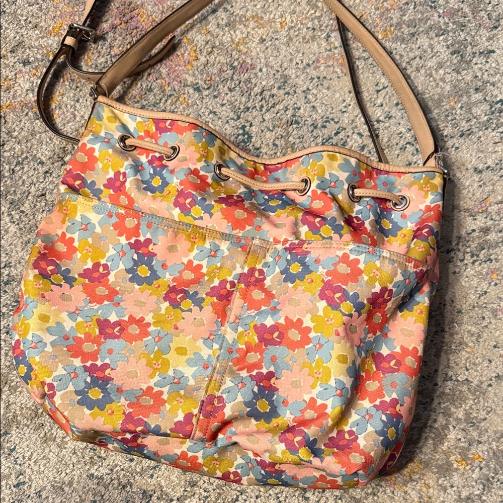 Coach Multicolor Floral Canvas Shoulder Bag